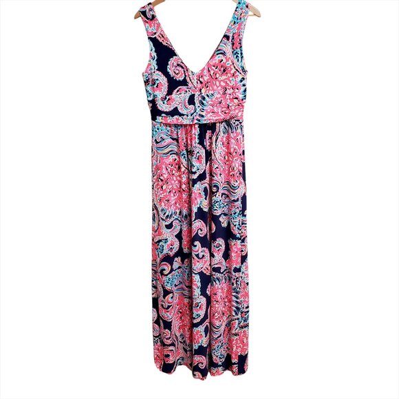 Lilly Pulitzer Women Sloane Maxi Dress L Pop Up For The Halibut Sleevele… - Picture 4 of 11
